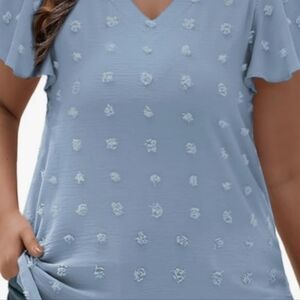 Light Blue Short Sleeve Women's Top